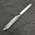 1916 British Antique White Pearl Shell Handle Pure Silver Engraving Blade Folding Pen Knife